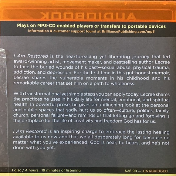 NWT Lecrae I Am Restored MP3 Audiobook Grammy Award Winning Artist - Picture 6 of 6